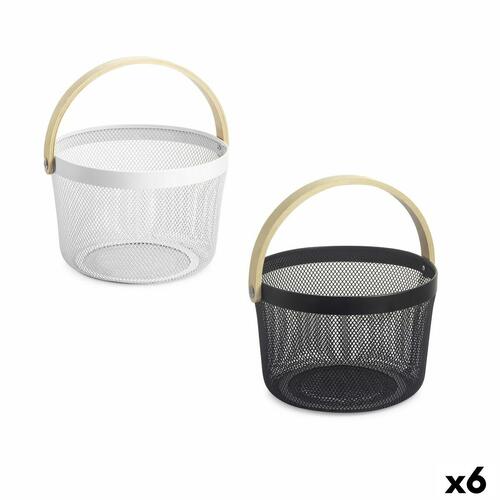 Multibrug kurv Confortime Metal Træ 25,5 x 17,5 cm (6 enheder)