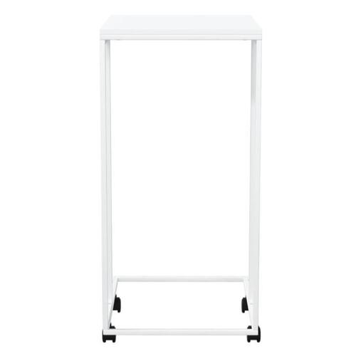 Sidebord med hjul 40x30x63,5 cm konstrueret træ hvid