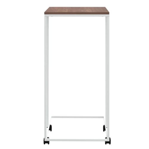 Sidebord med hjul 40x30x63,5 cm konstrueret træ hvid