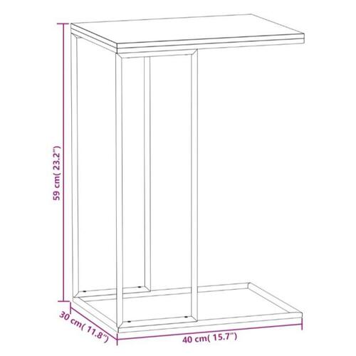 Sidebord 40x30x59 cm konstrueret træ sort