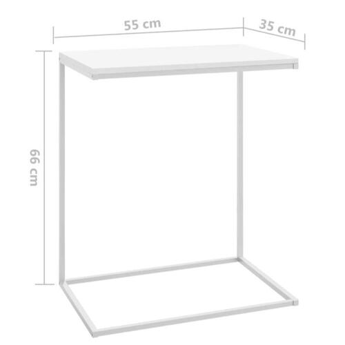 Sidebord 55x35x66 cm konstrueret træ hvid