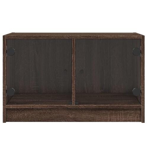 Skab med glaslåger 68x37x42 cm brun egetræsfarve