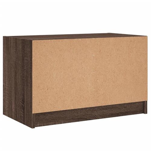 Skab med glaslåger 68x37x42 cm brun egetræsfarve