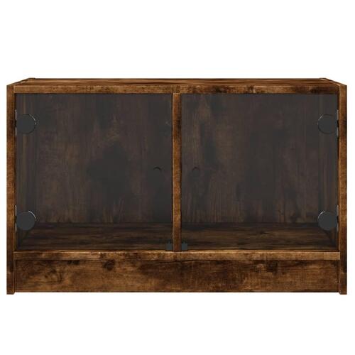 Skab med glaslåger 68x37x42 cm røget egetræsfarve