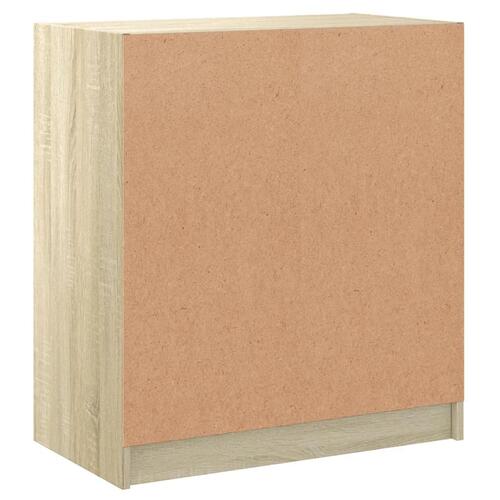Skab med glaslåger 68x37x75,5 cm sonoma-eg