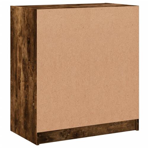 Skab med glaslåger 68x37x75,5 cm røget egetræsfarve