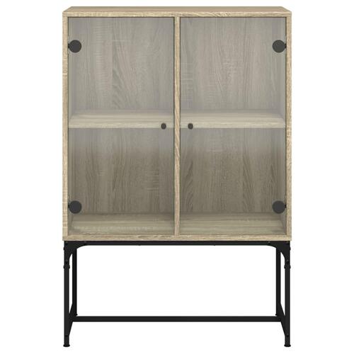 Skab med glaslåger 69x37x100 cm sonoma-eg