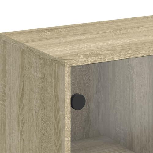 Skab med glaslåger 69x37x100 cm sonoma-eg