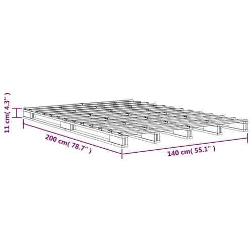 Palleseng 140x200 cm massivt fyrretræ gyldenbrun