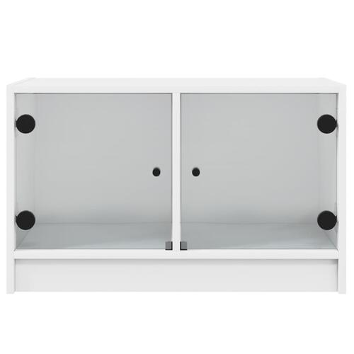 Tv-bord med glaslåger 68x37x42 cm hvid