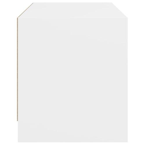 Tv-bord med glaslåger 68x37x42 cm hvid