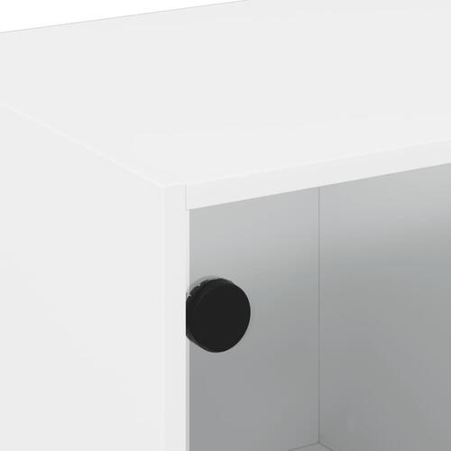 Tv-bord med glaslåger 68x37x42 cm hvid