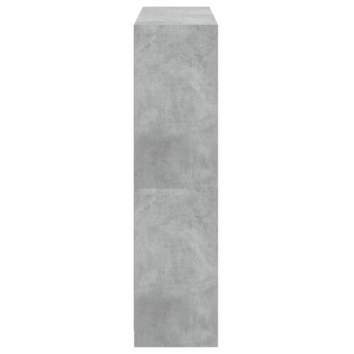 Bogreol med låger 136x37x142 cm konstrueret træ betongrå
