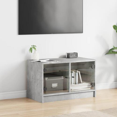 Skab med glaslåger 68x37x42 cm betongrå