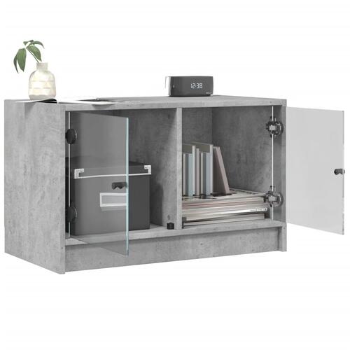 Skab med glaslåger 68x37x42 cm betongrå