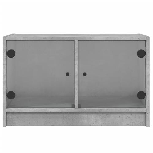 Skab med glaslåger 68x37x42 cm betongrå
