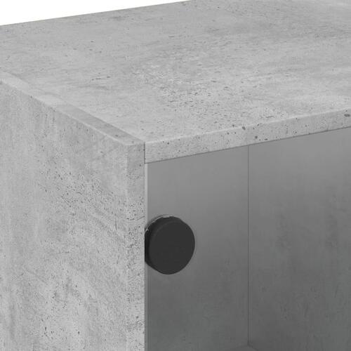 Skab med glaslåger 68x37x42 cm betongrå