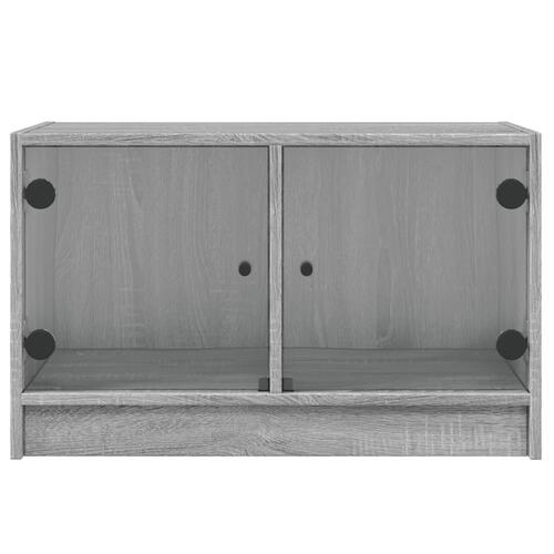 Skab med glaslåger 68x37x42 cm grå sonoma-eg