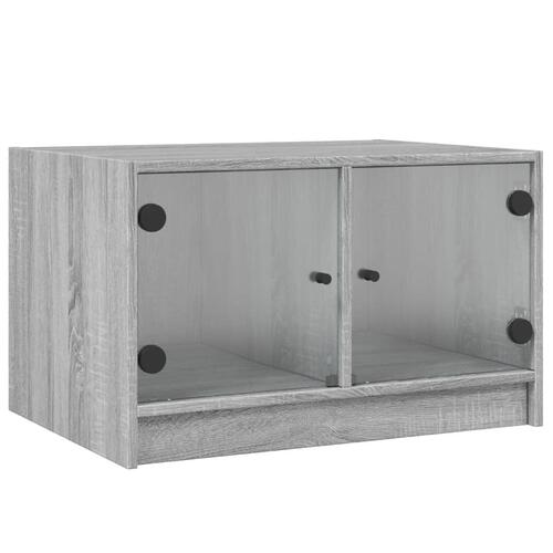 Sofabord med glaslåger 68x50x42 cm grå sonoma-eg