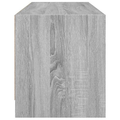 Skab med glaslåger 102x37x42 cm grå sonoma-eg
