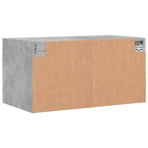 Vægskab med glaslåger 68,5x37x35 cm betongrå