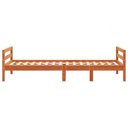 Sengeramme uden madras 75 x 190 cm i massivt fyrretræ - gyldenbrun