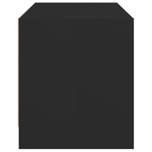Tv-bord med glaslåger 68x37x42 cm sort
