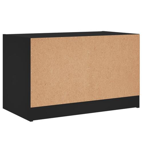 Tv-bord med glaslåger 68x37x42 cm sort