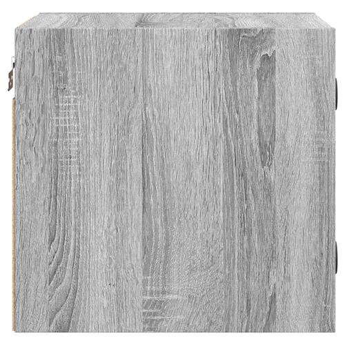 Sengeborde med glaslåger 2 stk. 35x37x35 cm grå sonoma-eg