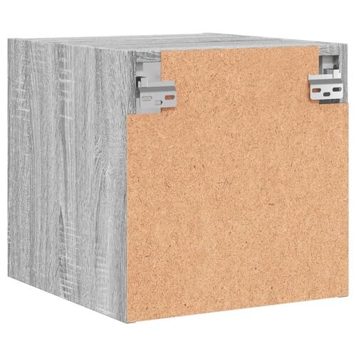 Sengeborde med glaslåger 2 stk. 35x37x35 cm grå sonoma-eg