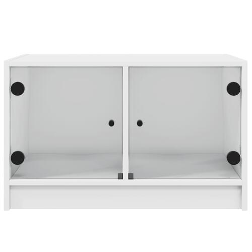 Sofabord med glaslåger 68x50x42 cm hvid