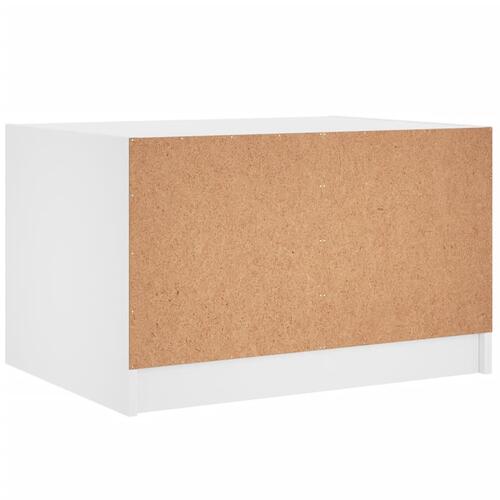Sofabord med glaslåger 68x50x42 cm hvid