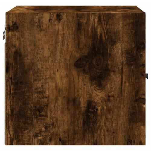 Sengeborde 2 stk. med glaslåger 35x37x35 cm røget egetræsfarve