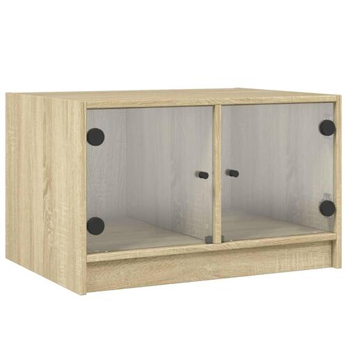 Sofabord med glaslåger 68x50x42 cm sonoma-eg
