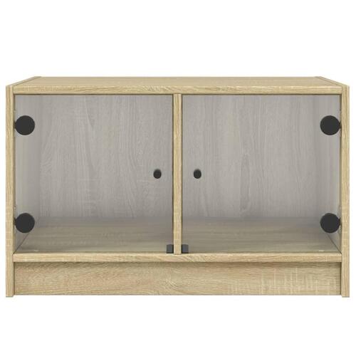 Sofabord med glaslåger 68x50x42 cm sonoma-eg