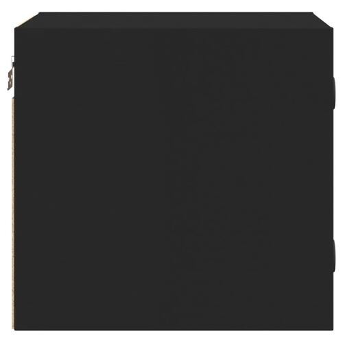 Sengeborde 2 stk. med glaslåger 35x37x35 cm sort