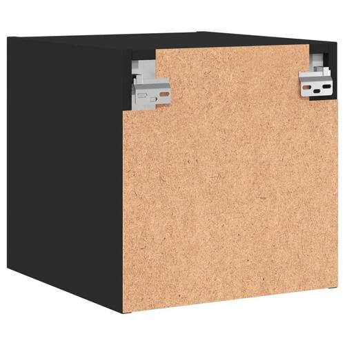 Sengeborde 2 stk. med glaslåger 35x37x35 cm sort