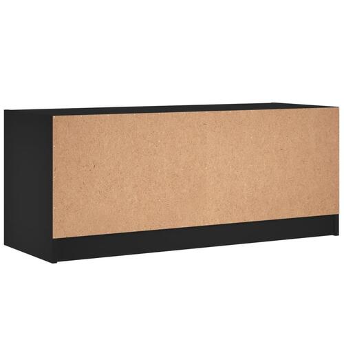 Tv-bord med glaslåger 102x37x42 cm sort