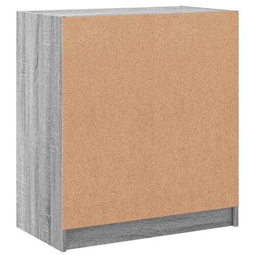 Skab med glaslåger 68x37x75,5 cm grå sonoma-eg