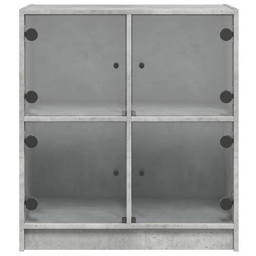 Skab med glaslåger 68x37x75,5 cm betongrå