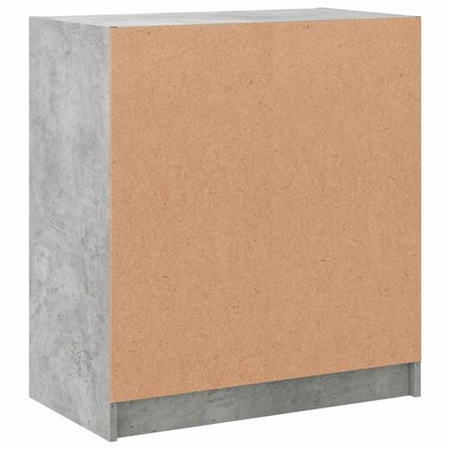 Skab med glaslåger 68x37x75,5 cm betongrå