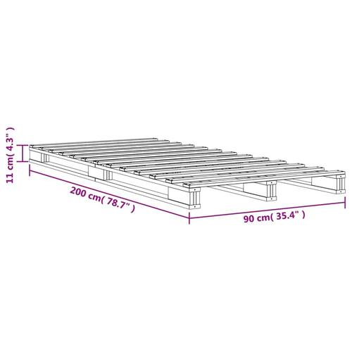 Palleseng 90x200 cm massivt fyrretræ gyldenbrun