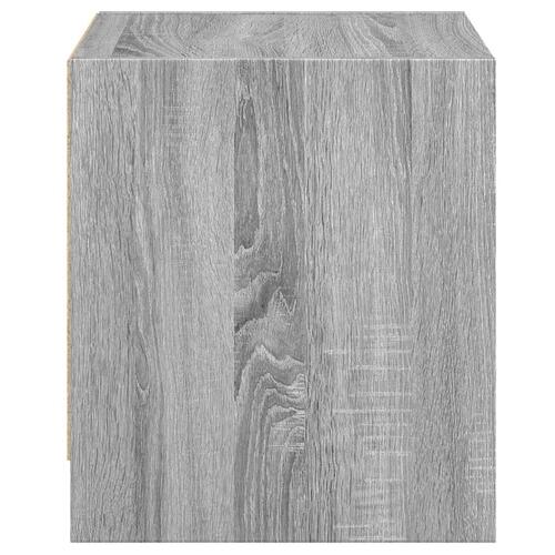 Sengebord med glaslåger 35x37x42 cm grå sonoma-eg