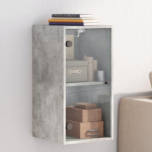 Skab med glaslåger 35x37x68,5 cm betongrå