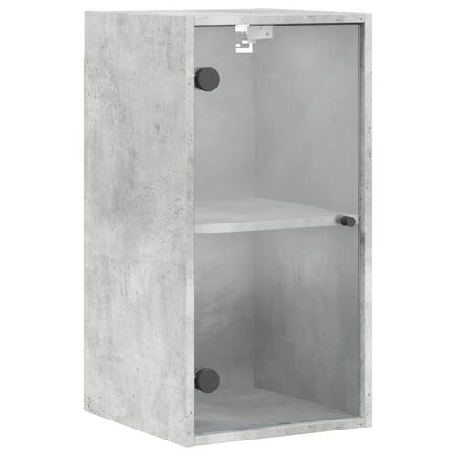 Skab med glaslåger 35x37x68,5 cm betongrå