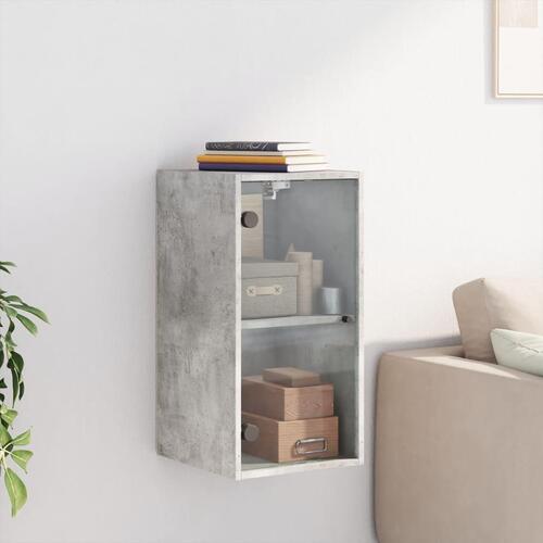 Skab med glaslåger 35x37x68,5 cm betongrå