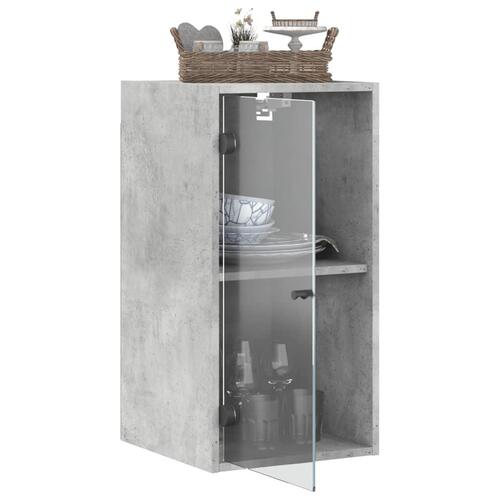 Skab med glaslåger 35x37x68,5 cm betongrå