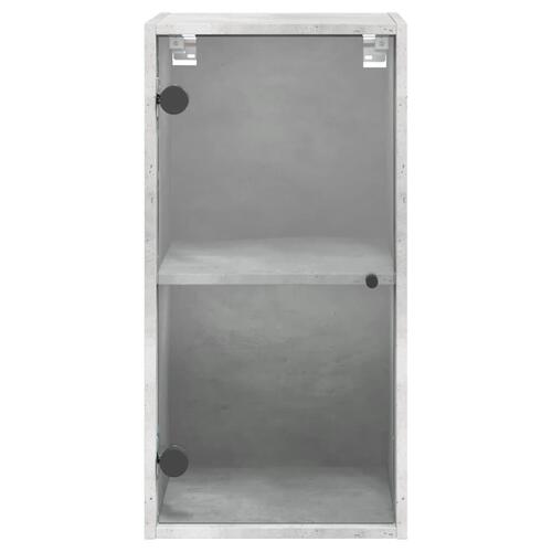 Skab med glaslåger 35x37x68,5 cm betongrå