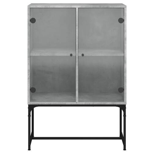 Skab med glaslåger 69x37x100 cm betongrå