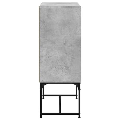 Skab med glaslåger 69x37x100 cm betongrå
